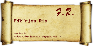 Fürjes Ria névjegykártya